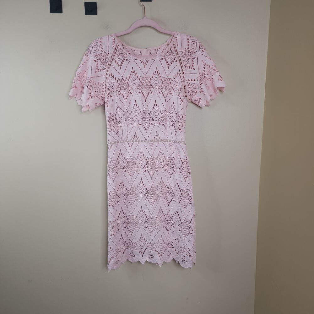 STYLESTALKER Laced Elora Dress in Pink Size S